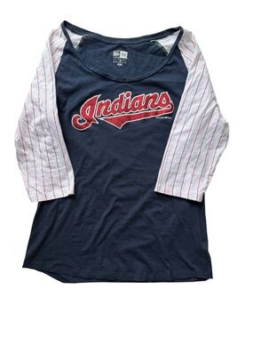 Cleveland Indians New Era General Merchandise MLB T-shirt Jersey Blue Size Large
